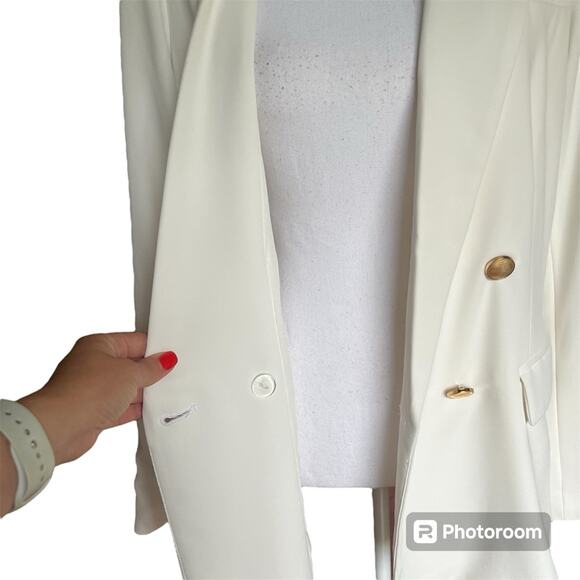 House Of Harlow 1960 Double Breasted White Blazer- Size Small - Picture 6 of 13